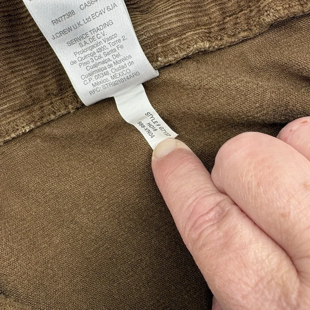 J Crew 770 Straight Fit Corduroy Pants Mens 32x32(31.5) Brown Preppy‎